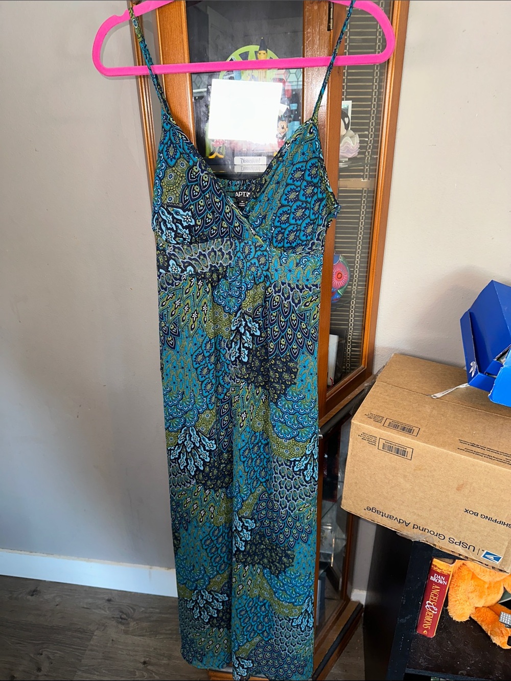 Apt. 9 Teal and Navy Paisley Maxi Dress